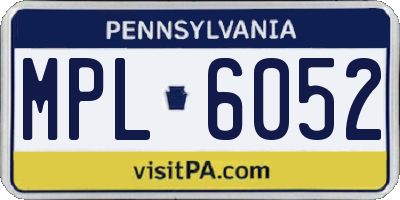 PA license plate MPL6052