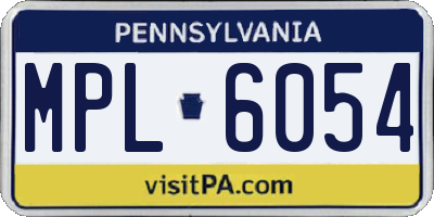 PA license plate MPL6054