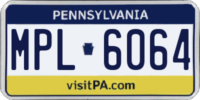 PA license plate MPL6064