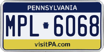 PA license plate MPL6068