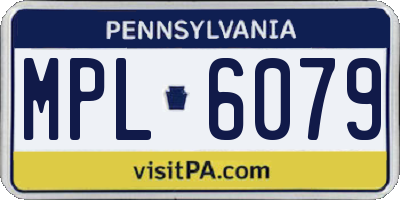 PA license plate MPL6079