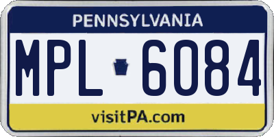 PA license plate MPL6084