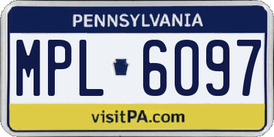 PA license plate MPL6097