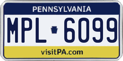 PA license plate MPL6099