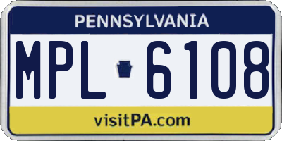 PA license plate MPL6108