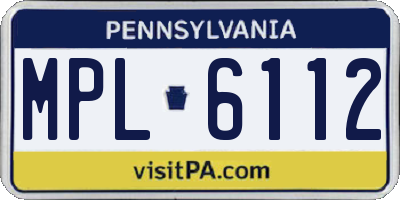 PA license plate MPL6112