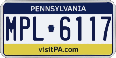 PA license plate MPL6117