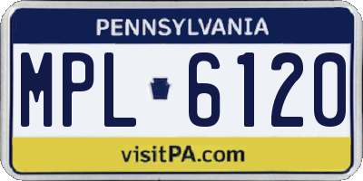 PA license plate MPL6120