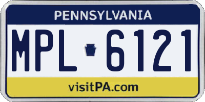 PA license plate MPL6121