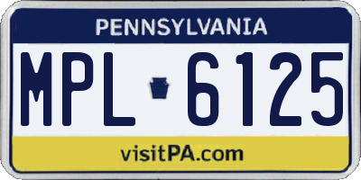 PA license plate MPL6125