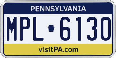 PA license plate MPL6130