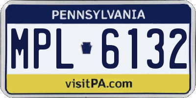 PA license plate MPL6132