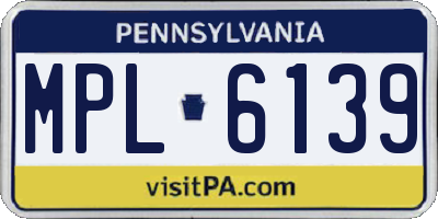 PA license plate MPL6139