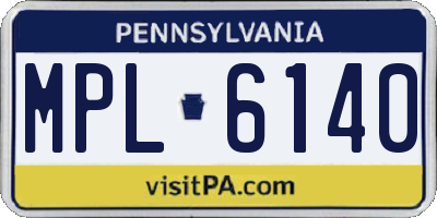 PA license plate MPL6140