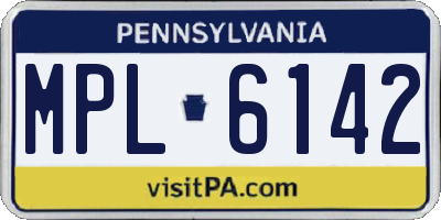 PA license plate MPL6142