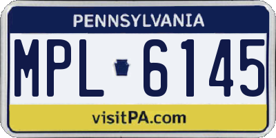 PA license plate MPL6145
