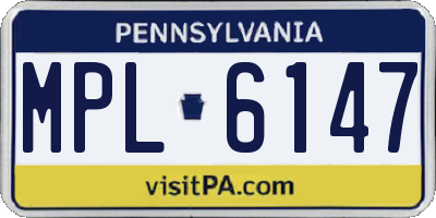 PA license plate MPL6147