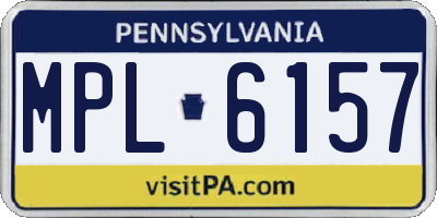 PA license plate MPL6157