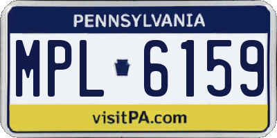 PA license plate MPL6159