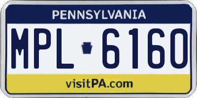 PA license plate MPL6160
