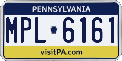 PA license plate MPL6161