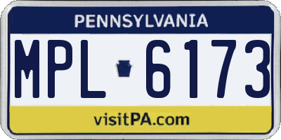 PA license plate MPL6173