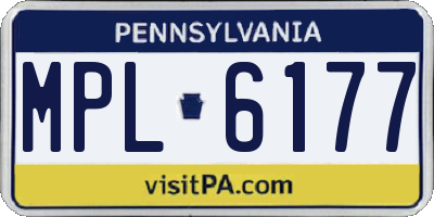 PA license plate MPL6177