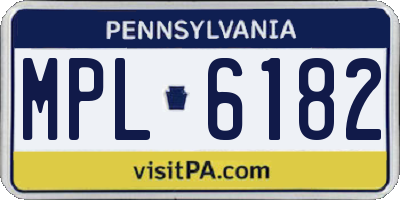 PA license plate MPL6182