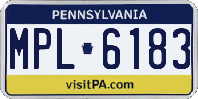 PA license plate MPL6183
