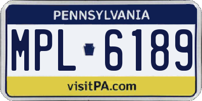 PA license plate MPL6189