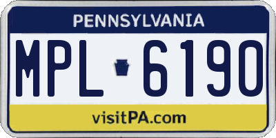 PA license plate MPL6190