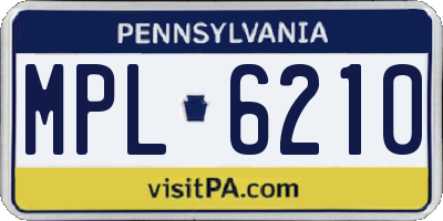 PA license plate MPL6210