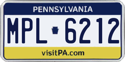 PA license plate MPL6212