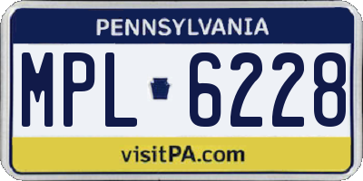 PA license plate MPL6228