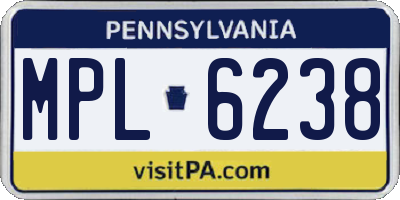 PA license plate MPL6238
