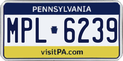 PA license plate MPL6239
