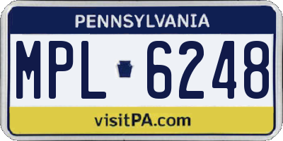 PA license plate MPL6248