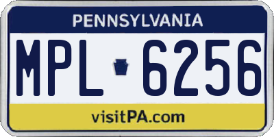 PA license plate MPL6256