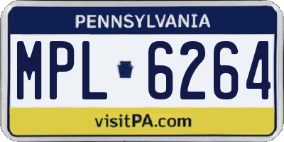 PA license plate MPL6264