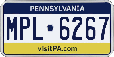 PA license plate MPL6267