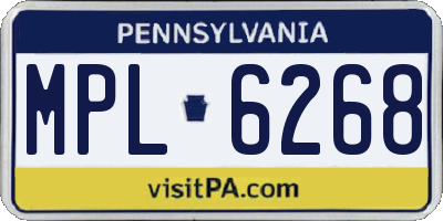 PA license plate MPL6268