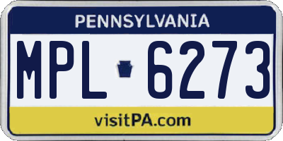 PA license plate MPL6273