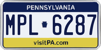 PA license plate MPL6287