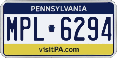 PA license plate MPL6294
