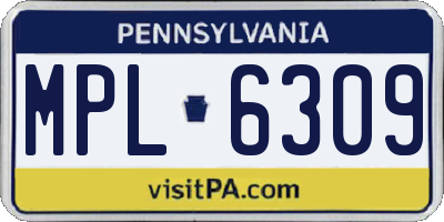 PA license plate MPL6309