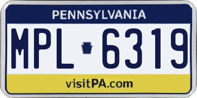 PA license plate MPL6319