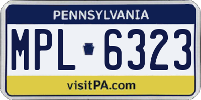 PA license plate MPL6323