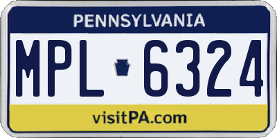 PA license plate MPL6324