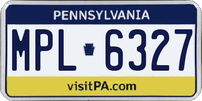 PA license plate MPL6327