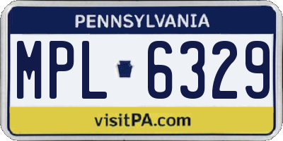 PA license plate MPL6329